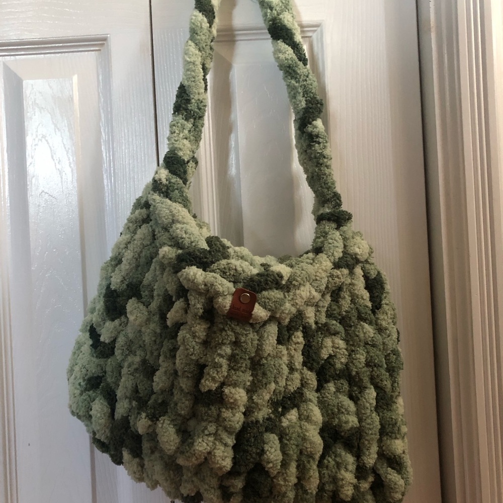 Handmade Plush Camo Shoulder Bag